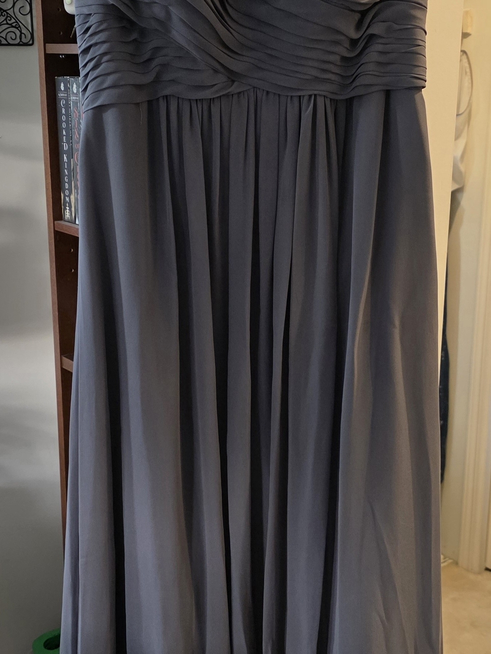 Women's Floor-Length Pleated Chiffon Skirt - Slate Gray